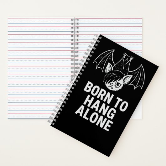 Carnet Né à Hang Alone - Emo Bat | Antisocial (À l'intérieur)