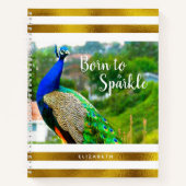 Carnet Né à Sparkle Chic Peacock | Blancs d'or (Devant)