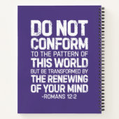 Carnet Ne Conforme Pas Au Motif, Romains 12:2 (Dos)