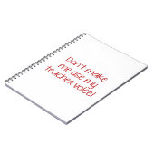 Carnet Ne m’oblige pas à utiliser ma voix d’enseignant! (Côté gauche)