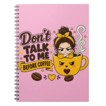 Ne me parle pas avant le café, fille grincheuse