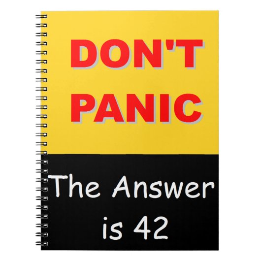 Carnet Ne paniquez pas - la réponse est 42 (Devant)