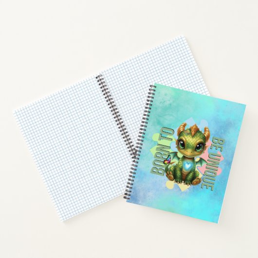 Carnet Né pour être unique Mignon dragon Sensibilisation (Intérieur)