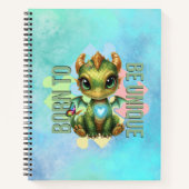 Carnet Né pour être unique Mignon dragon Sensibilisation (Devant)