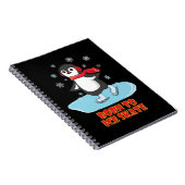Carnet Né pour patiner Mignon Manchot (Côté Droit)