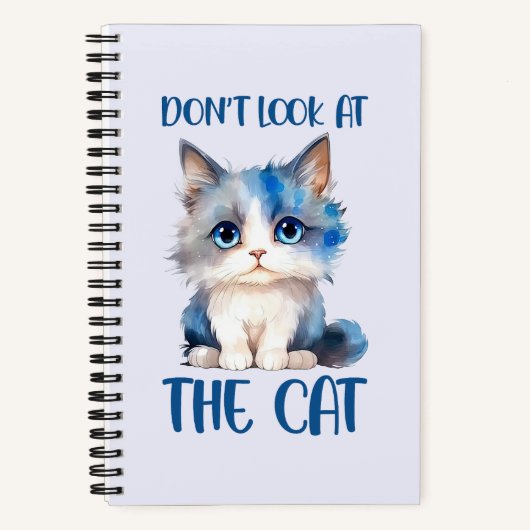 Carnet Ne regardez pas le chat - adorable chaton bleu (Recto)