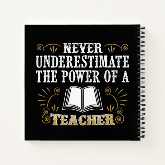 Carnet Ne Sous-Estimez Jamais Le Pouvoir D'Un Enseignant (Dos)
