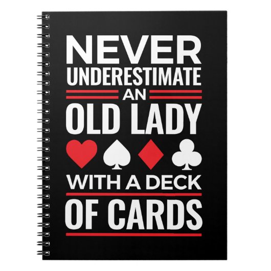 Carnet Ne sous-estimez jamais Old Lady Deck of Card Bridg (Devant)