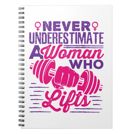 Carnet Ne sous-estimez jamais une femme qui lève (Devant)