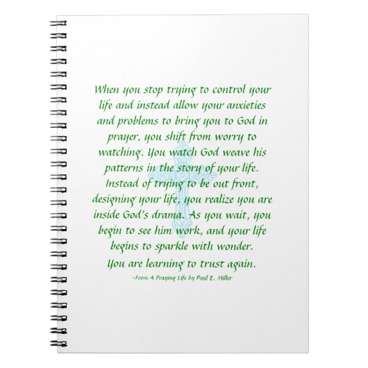 Carnet Ne vous inquiétez pas - Priez et regardez le Carne (Devant)