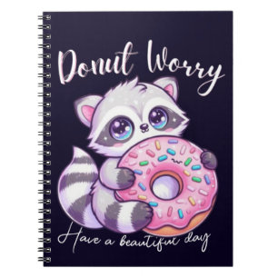 Carnet Ne vous inquiétez pas Raton laveur Mignon Kawaii