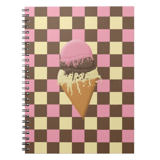 Carnet Neapolitan Ice Cream Checkered Pattern Notebooks (Devant)