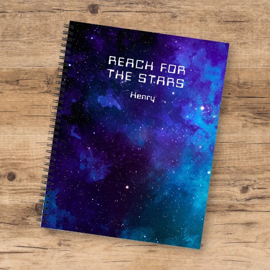 Carnet Nebula Cosmic Space Reach For The Stars avec nom