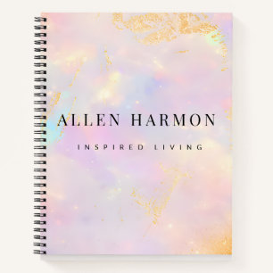 Carnet Nébuleuse dorée de luxe avec nom personnalisé Vi