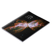 Carnet Nébuleuse papillon monogrammée Photo céleste (Côté gauche)