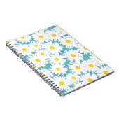 Carnet Négative Space Daisies blanc jaune sur bleu (Côté Droit)