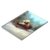 Carnet Neige de Noël caniche hiver (Côté gauche)