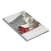 Carnet Neige fraîche sur grange rouge (Côté Droit)