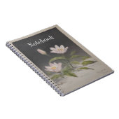 Carnet Nénuphar Blanc Spirale Florale (Côté Droit)