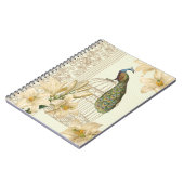 Carnet nénuphar vintage paon (Côté gauche)