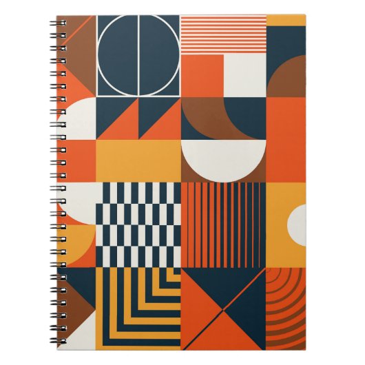 Carnet Neo geo : composition abstraite vintage (Devant)