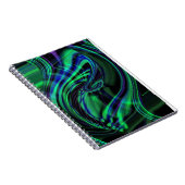 Carnet Neon Aqua N Blue Waves Abstrait (Côté Droit)