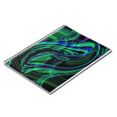 Carnet Neon Aqua N Blue Waves Abstrait (Côté gauche)