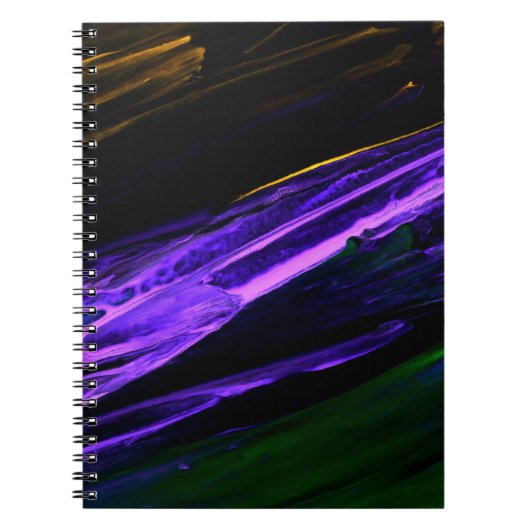 Carnet Neon bleu, vert et violet créatif main abstraite (Devant)