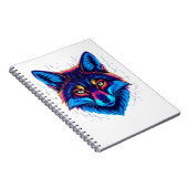 Carnet Neon Fox Face – Vibrant Glowing Design (Côté Droit)