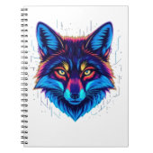 Carnet Neon Fox Face – Vibrant Glowing Design (Devant)