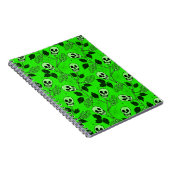 Carnet Neon Green Floral Gothic Skull  (Côté Droit)