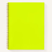 Carnet néon moderne chartreuse vert clair uni (Devant)