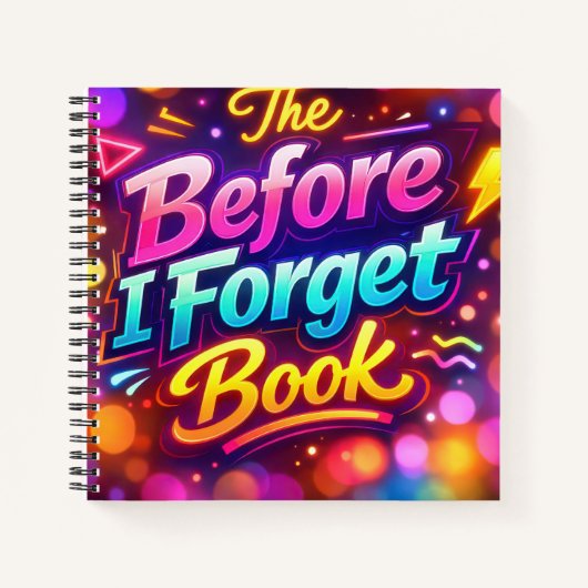 Carnet Neon Rainbow Abstract with Fun Text (Devant)