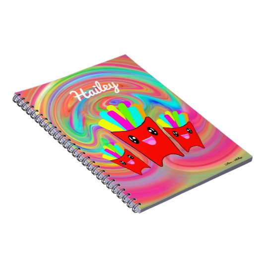 Carnet Neon Rainbow French Fries Spiral Photo Notebook (Côté Droit)