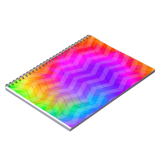 Carnet Neon Rainbow Tie Dye Herringbone (Côté gauche)