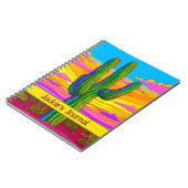 Carnet Neon Saguaro Cactus Coucher du soleil Scène du dés (Côté gauche)