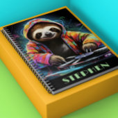 Carnet Neon Sloth DJ Retro Cool