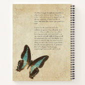 Carnet Neon Turquoise Blue Triangle Butterfly (Dos)