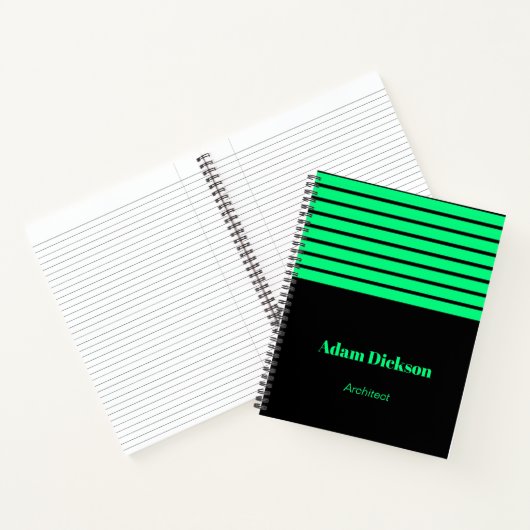 Carnet Neon vert rayures noir (Intérieur)