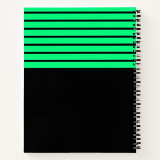 Carnet Neon vert rayures noir (Dos)