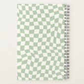 Carnet Neutral Green Wavy Check Nom monogramme (Verso)
