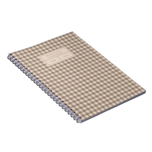 Carnet Neutral Rustic Gingham Small Business (Côté Droit)