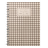 Carnet Neutral Rustic Gingham Small Business (Devant)