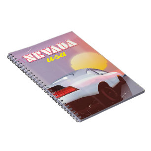 Carnet Nevada USA Coucher de soleil voiture de sport