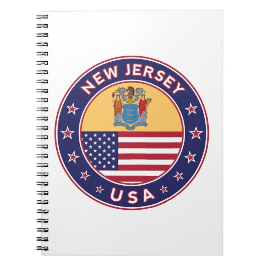 Carnet New Jersey, New Jersey autocollant, étui téléphoni (Devant)