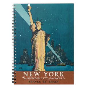 Carnet New York City Vintage voyage Liberty Skyline