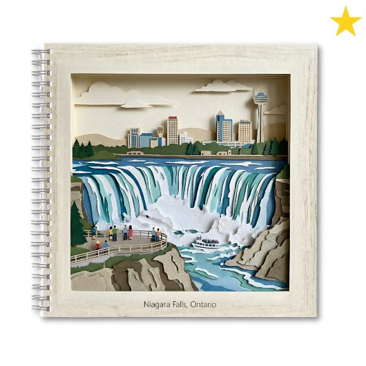 Carnet Niagara Falls Ontairo Canada Paper Collage Diorama