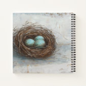 Carnet Nid d'oiseau rustique - Bleu (Dos)