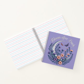 Carnet Night Garden Faux Embroidered Moon with Moths