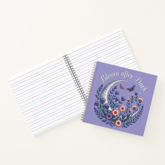 Carnet Night Garden Faux Embroidered Moon with Moths (Intérieur)